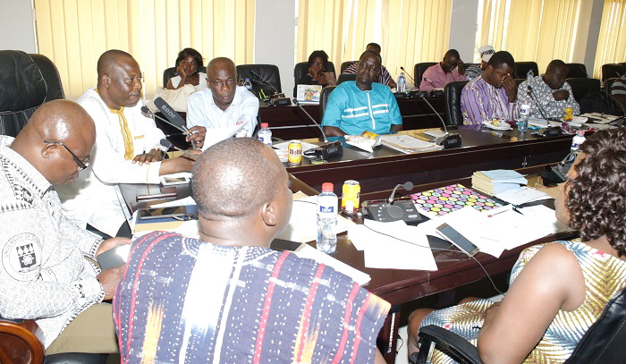 Mr Francis Nyonyo, a member of the Council of State, addressing the executive members of the University Teachers Association of Ghana (UTAG) in Winneba